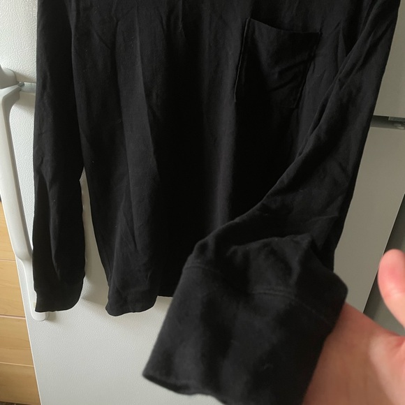Men’s American Eagle Black Comfy Long Sleeve Tee with Pocket - Size Medium M/M - Picture 4 of 6